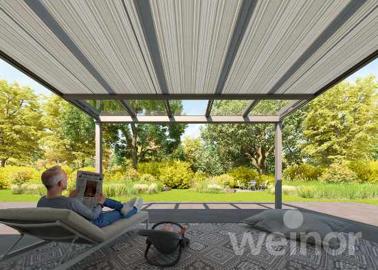 Weinor Sottezza II onder gemonteerde serre zonwering terrasoverkapping JPGmedium